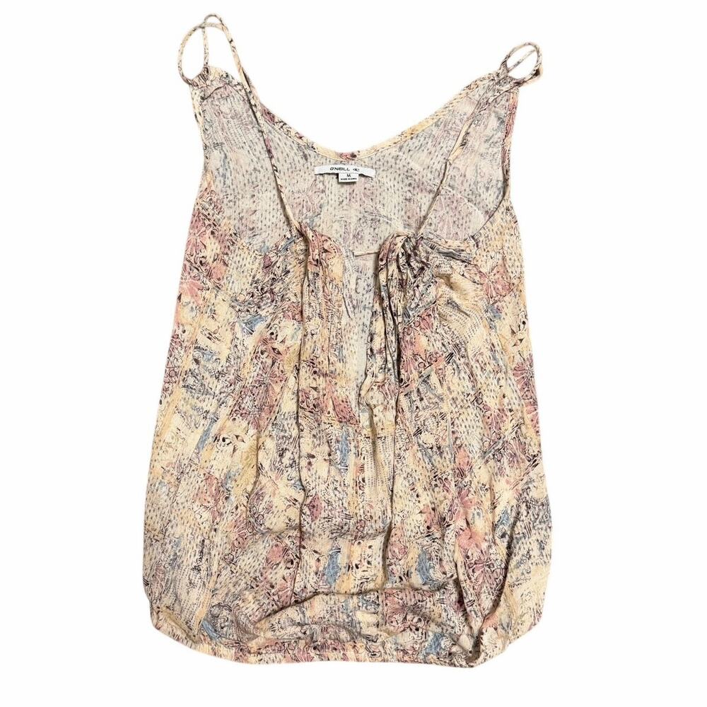 O'Neill Pastel Abstract Print Flowy Cami Tank Top Size Medium